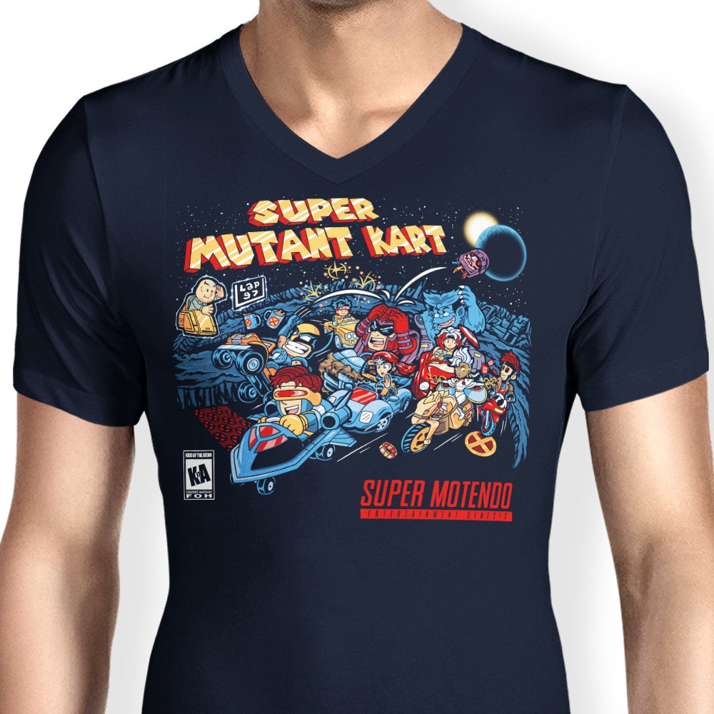Men's Stylish V-Neck Mutant Kart T-Shirt