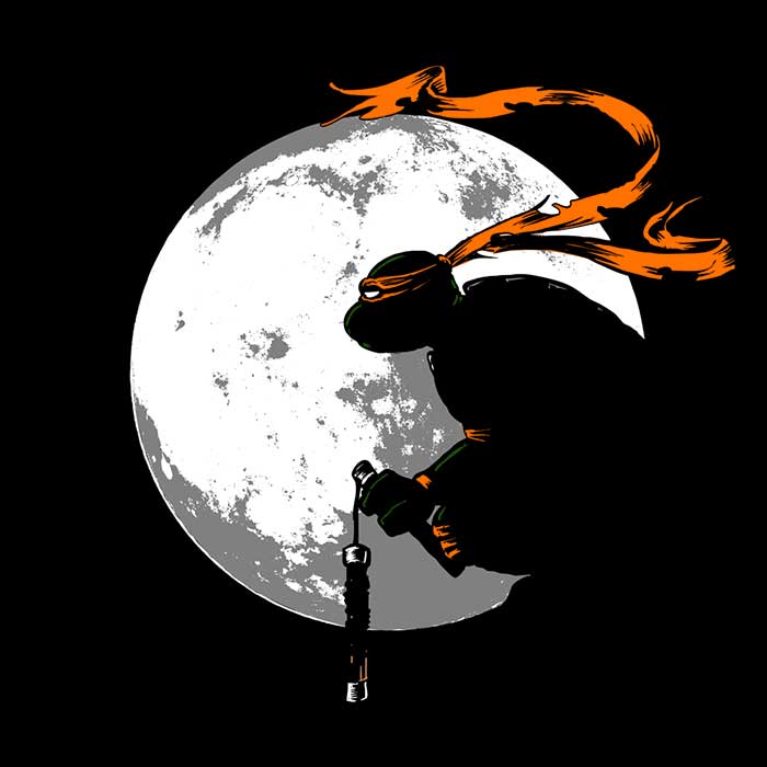 Men's Stylish V-Neck Moon Nunchaku T-Shirt