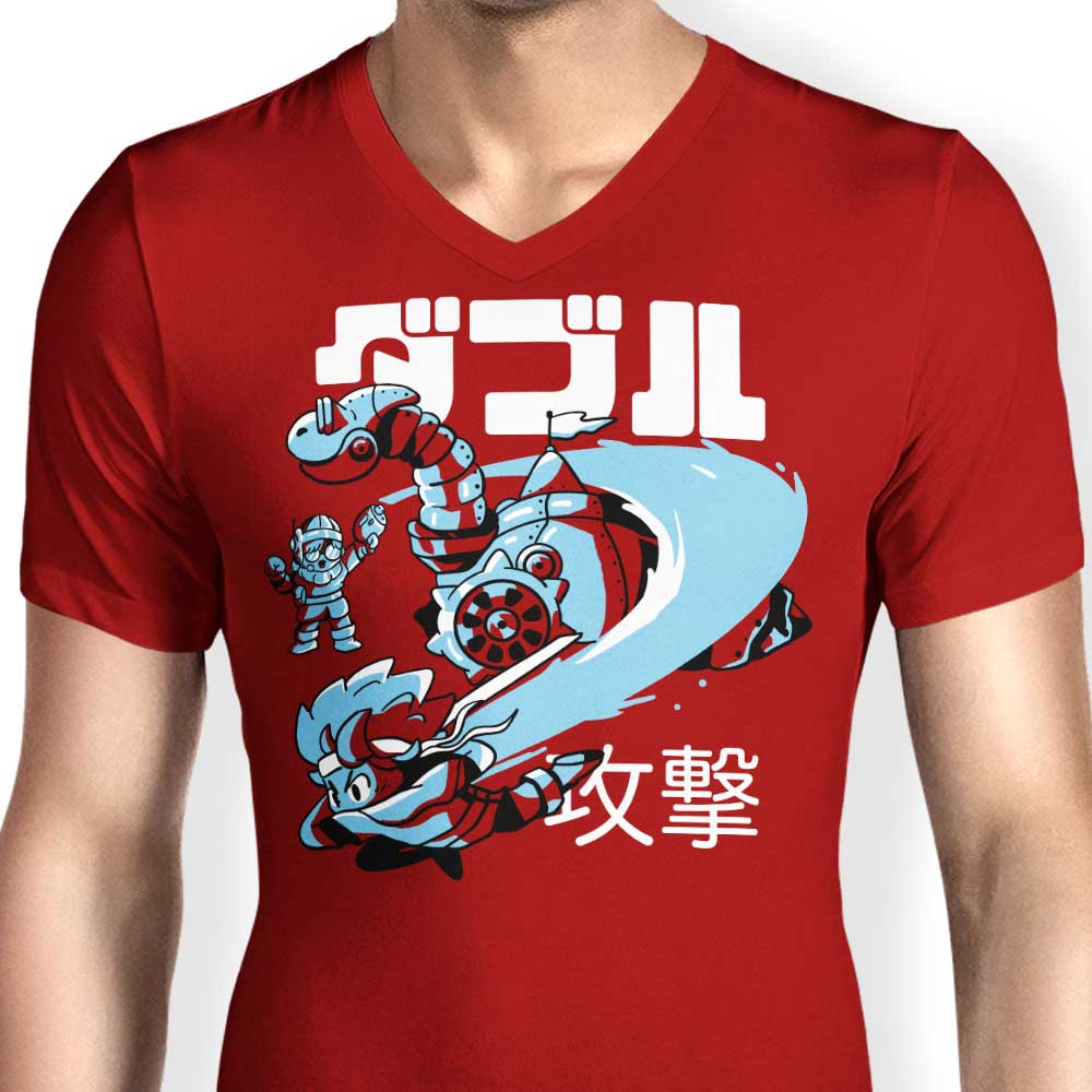 Men's V-Neck Fire Whirl T-Shirt