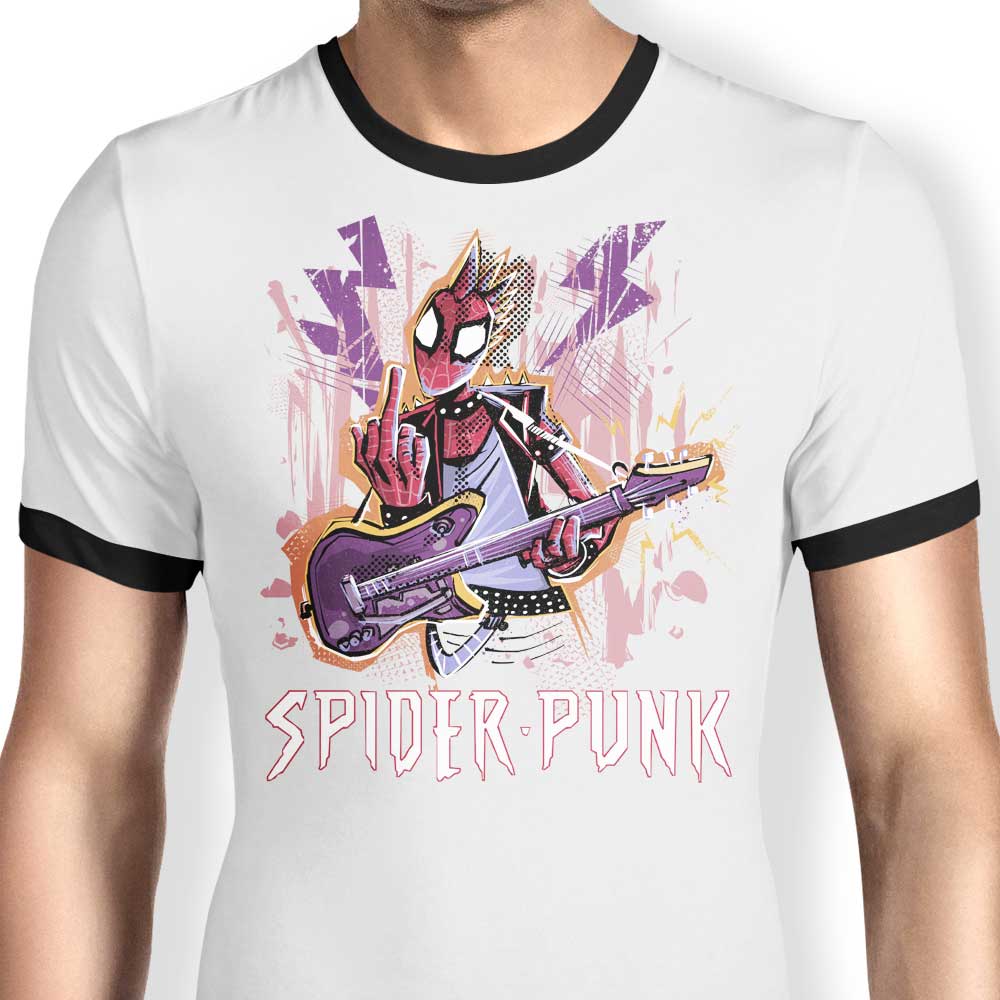 Cool Spider Punk Style Ringer T-Shirt for Fashion Lovers