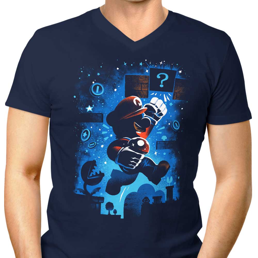Men's Stylish V-Neck T-Shirt - The Red Plumber