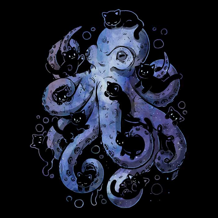 Adorable Octopurr - Comfortable Ringer T-Shirt