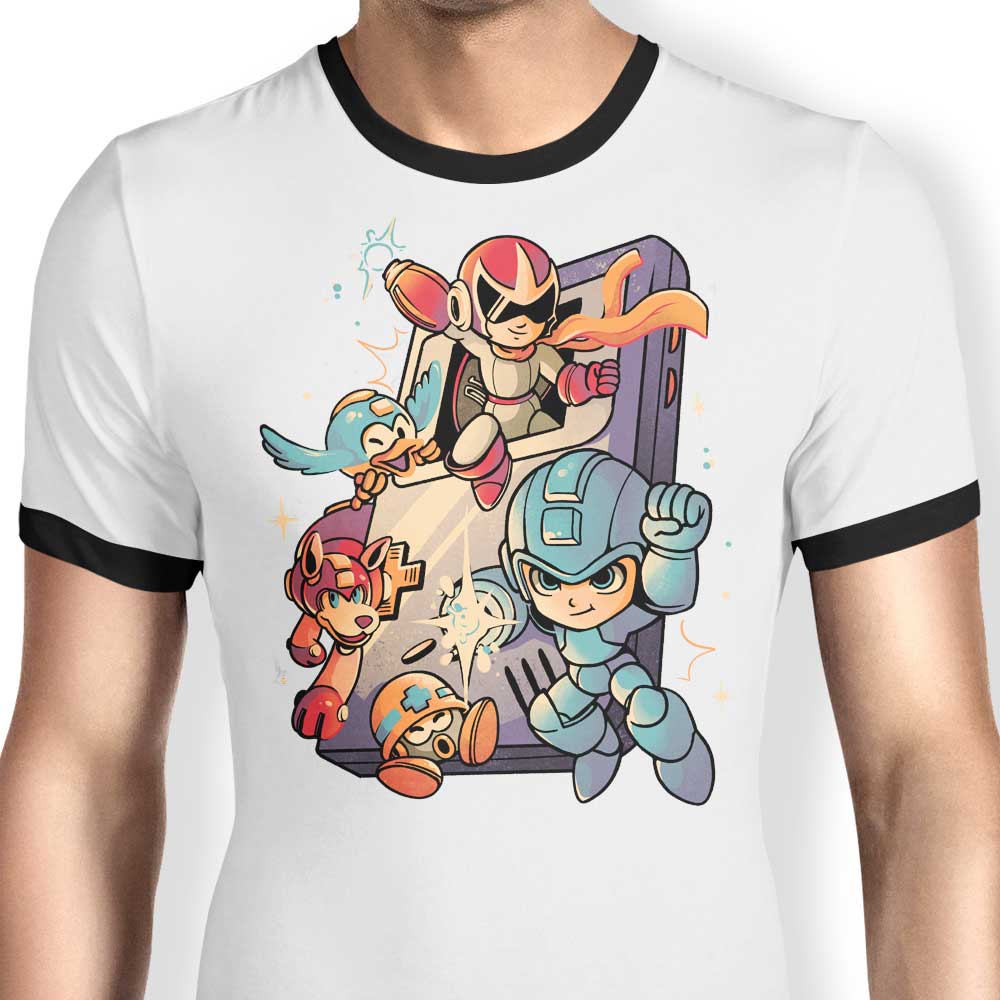 Arigatees Mega Console Gamer Fashionable Ringer Style T-Shirt for Gamers