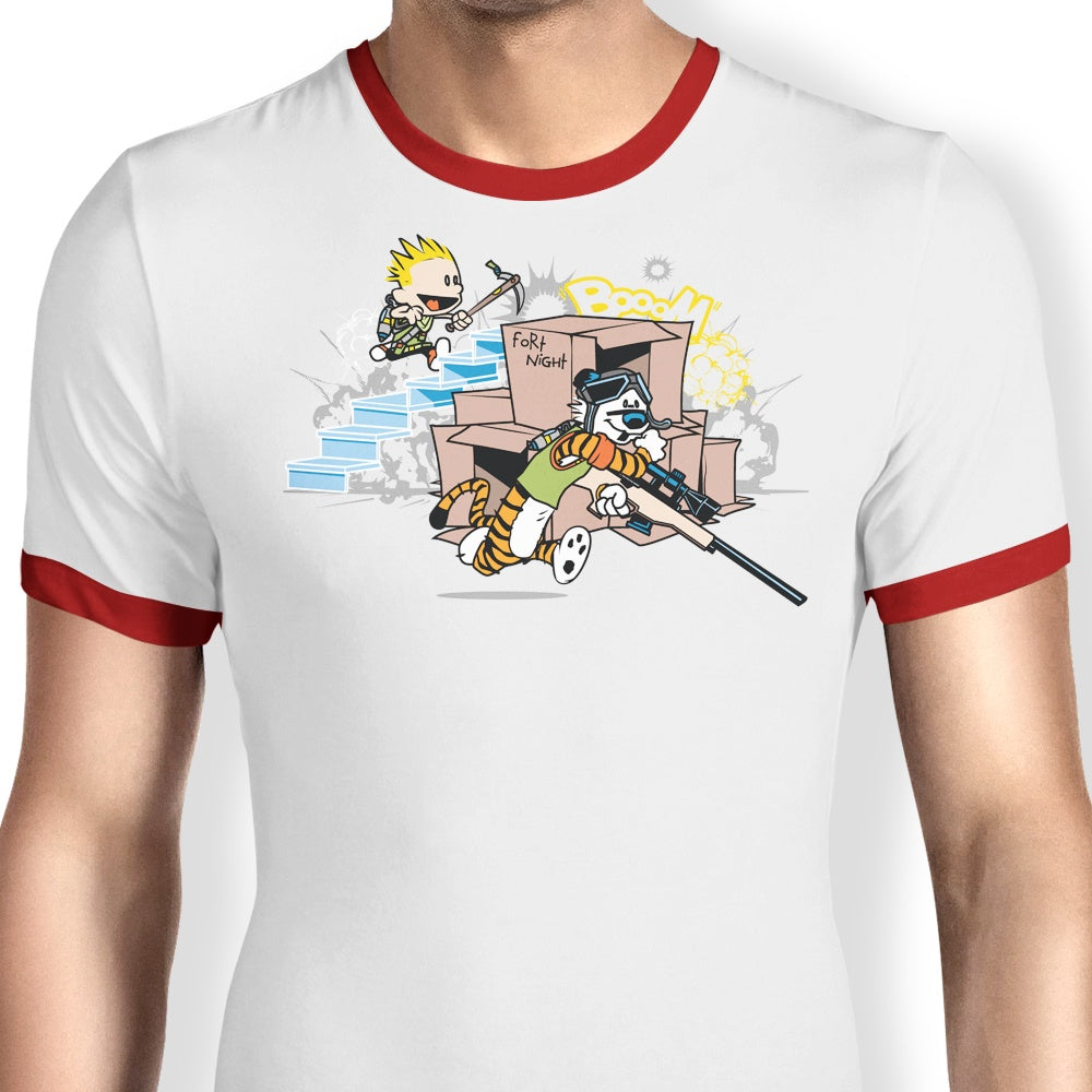 CoD Designs Men's Fort Night Stylish Ringer T-Shirt in S - 4XL Sizes