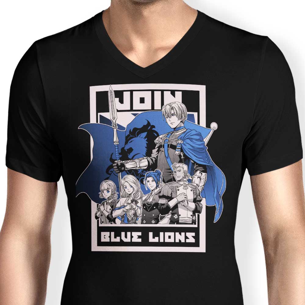 Join the Blue Lions Men's V-Neck T-Shirt