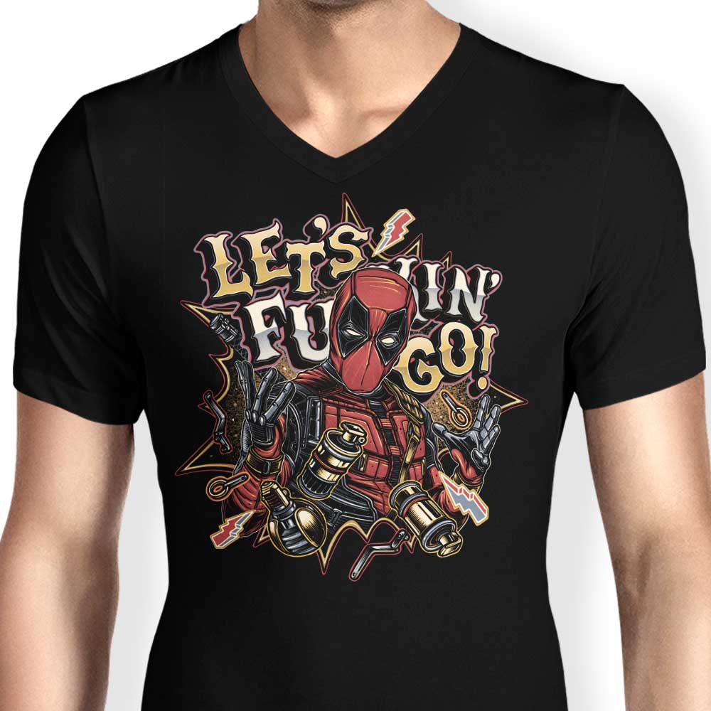 Let's Go with Glitchygorilla - Men's Stylish V-Neck