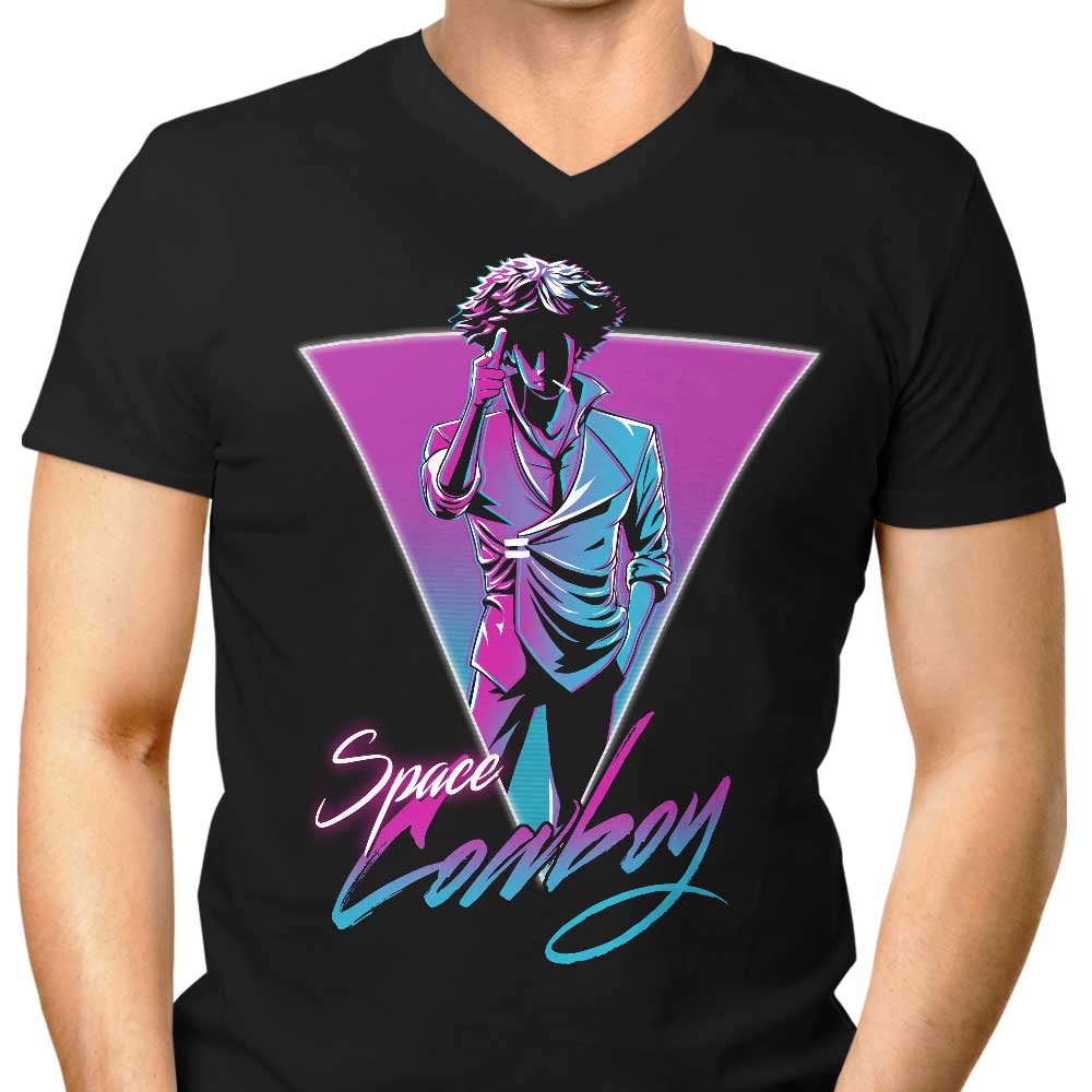 Stylish Men's Neon V-Neck Cowboy Top