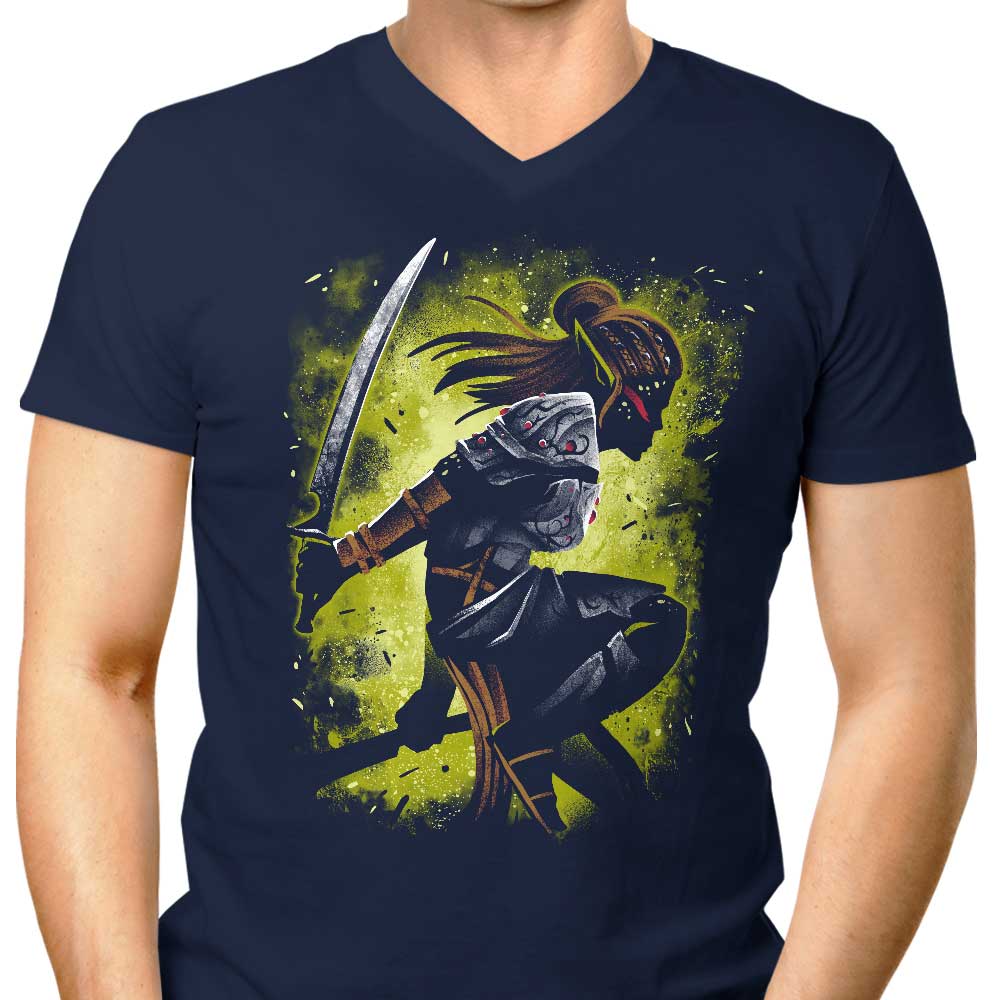 Men's V-Neck T-Shirt Inspired by the Githyanki Warrior