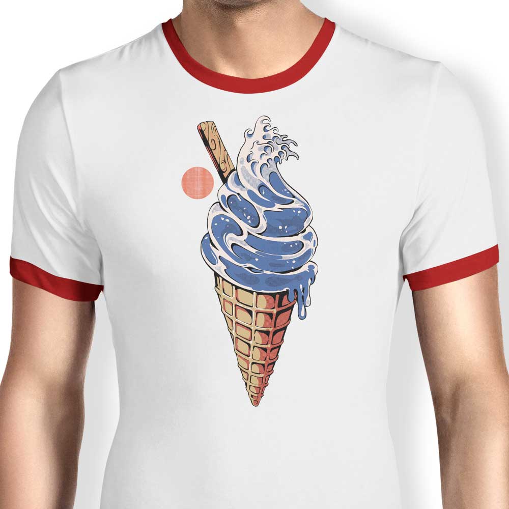 Fantastic Ice Cream-themed Men's Ringer T-Shirt by Ilustrata