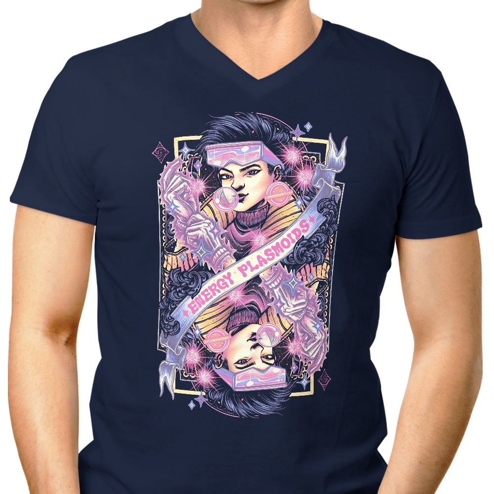 Men's V-Neck Energy Plasma T-Shirts by Glitchygorilla