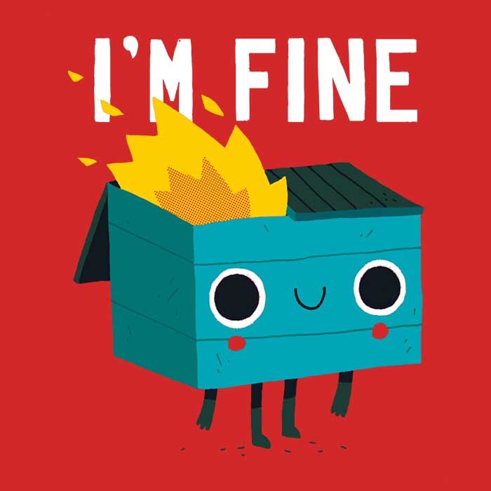 DinoMike Men's Stylish V-Neck T-Shirt with 'Dumpster is Fine' Print