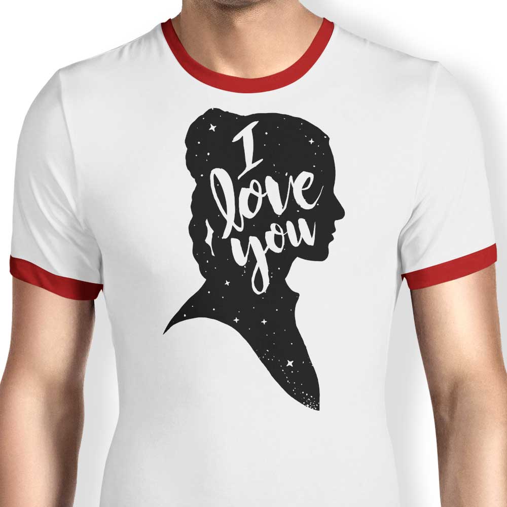 Men's 100% Cotton 'I Love You' Ringer T-Shirt in S - 4XL Sizes