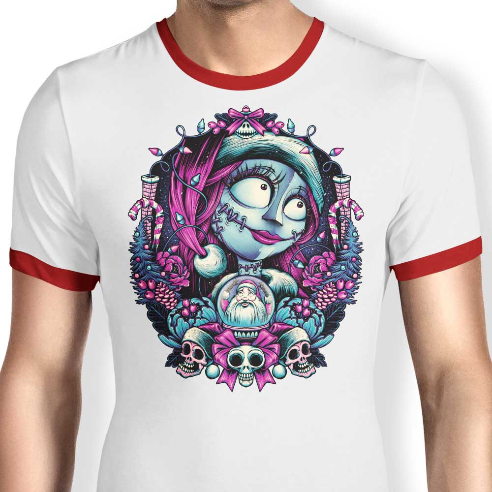 Christmas Ragdoll Design Ringer Style T-Shirt for Fashion Lovers