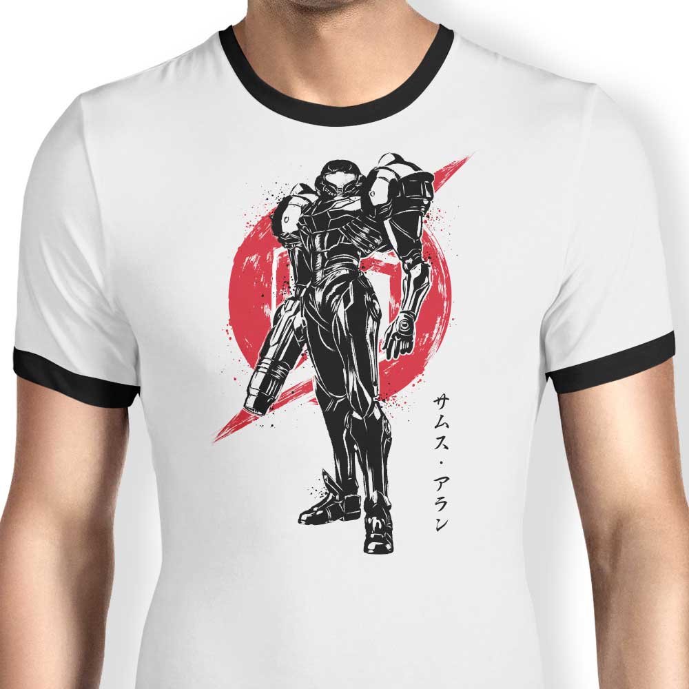 Unique Galactic Bounty Hunter Sumi - e Style Ringer T - Shirt