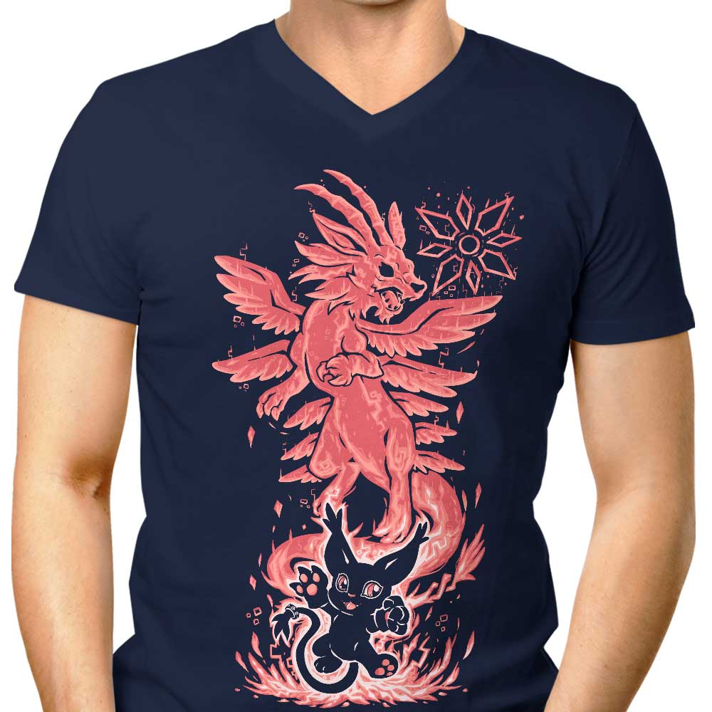 TechraNova Digital Light Within Men's V-Neck T-Shirt