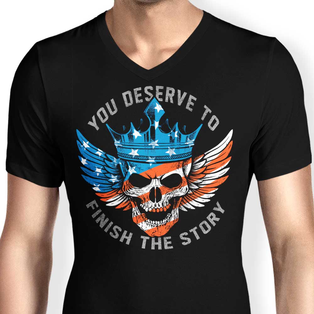 Men's V-Neck T-Shirt - Finish the Story Collection