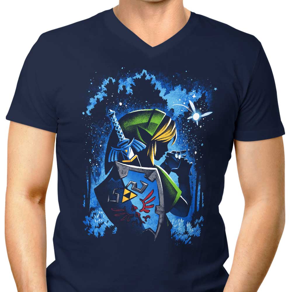 Alemaglia's Men's Stylish V-Neck Ocarina Hero T-Shirt