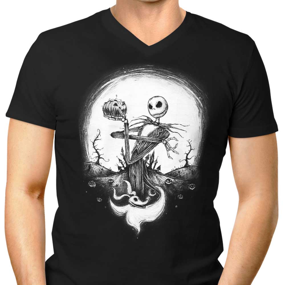 Men's Fashionable V-Neck T-Shirt - Everybody Scream