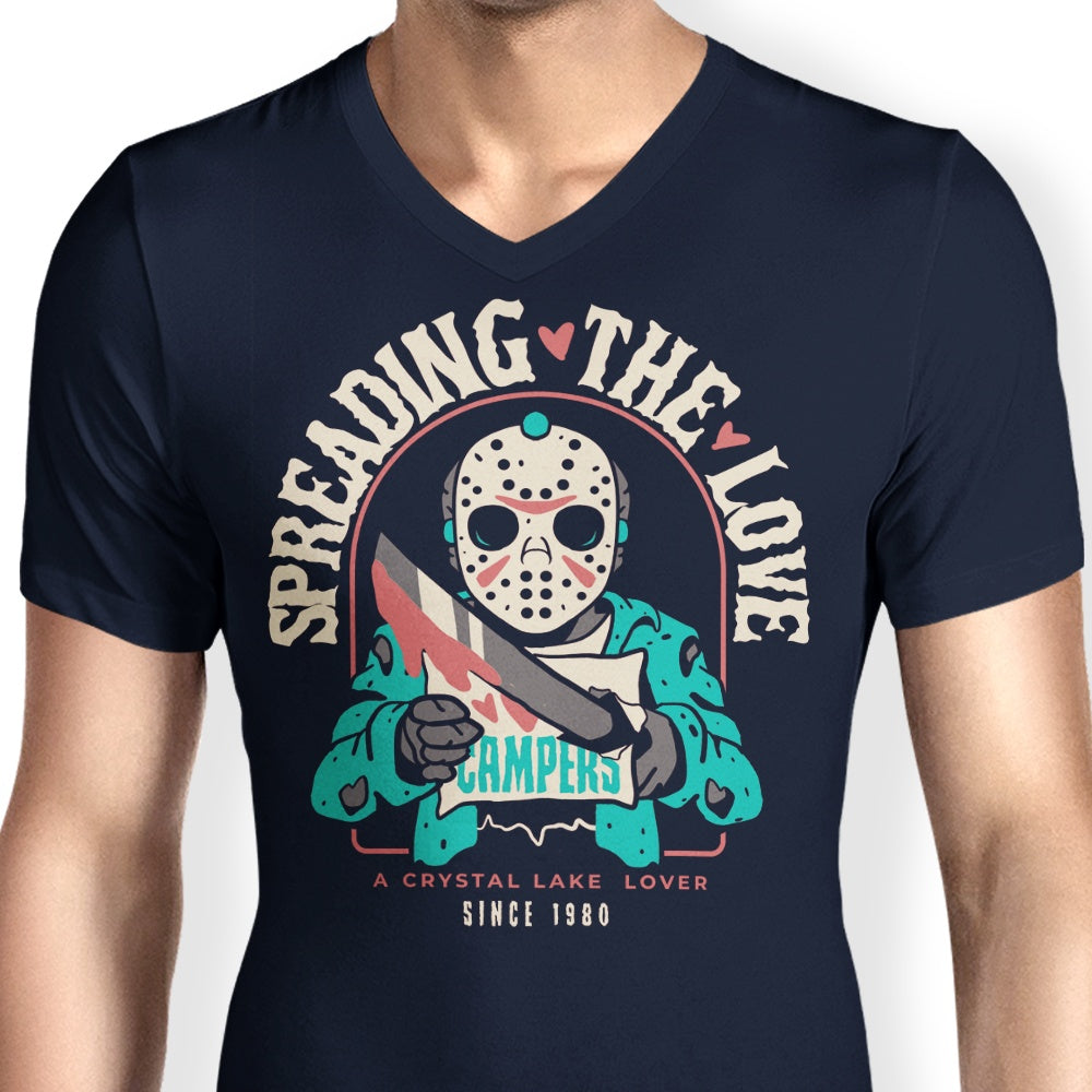 Sketchdemao Men's V-Neck Crystal Lake Lover T-Shirt