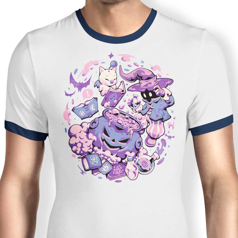 Mage Spell-themed Ringer Style T-Shirt for Fashion Enthusiasts