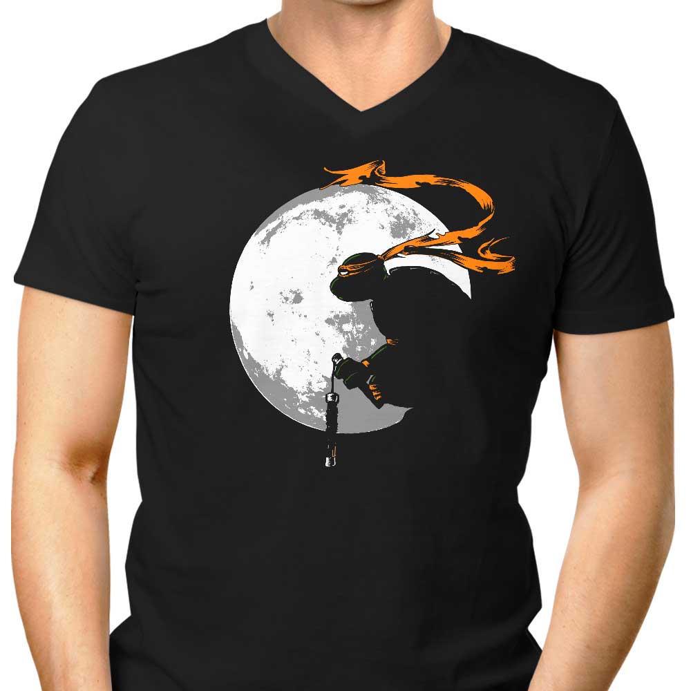 Men's Stylish V-Neck Moon Nunchaku T-Shirt