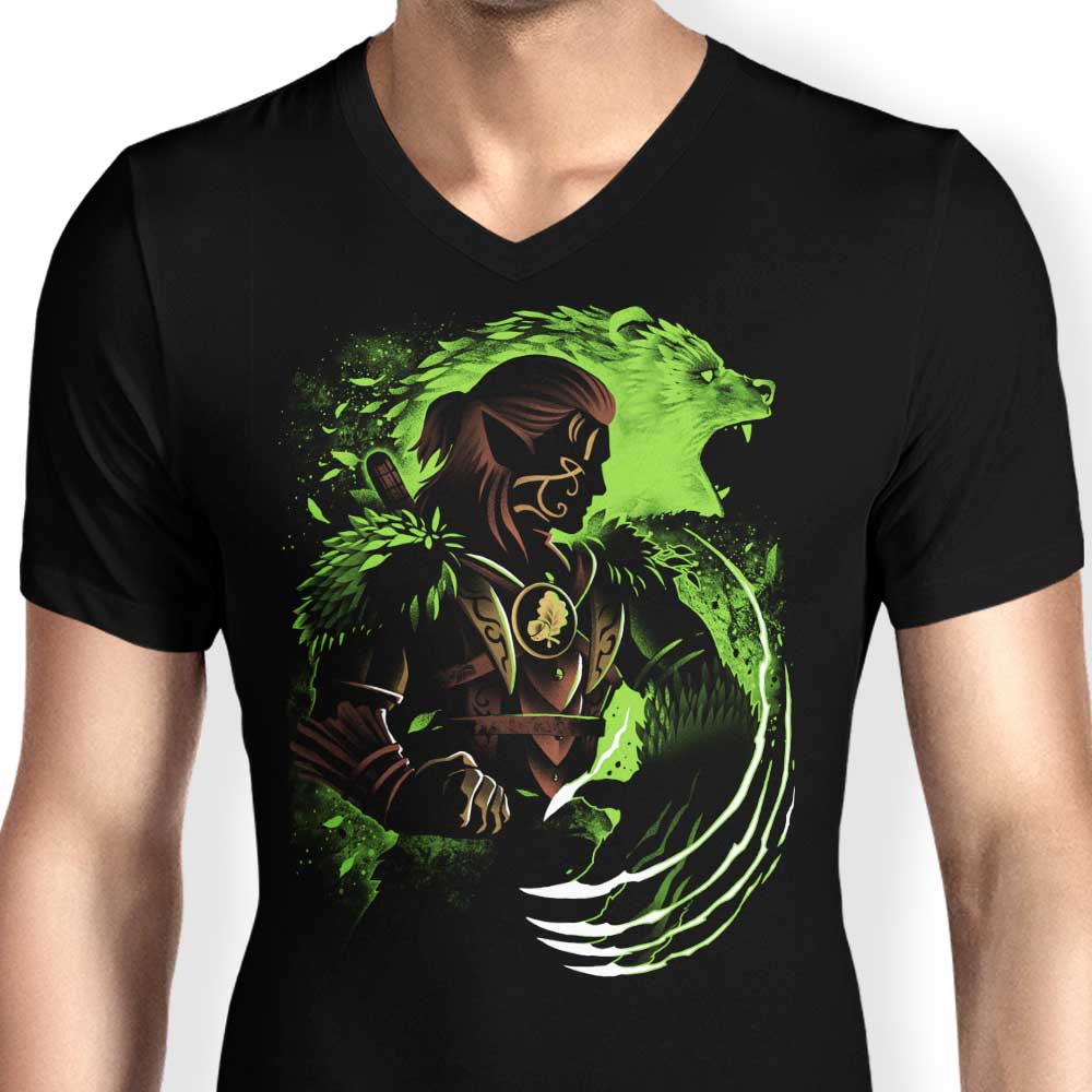 Men's V-Neck Shapeshifting Wood Elf T-Shirt from Alemaglia