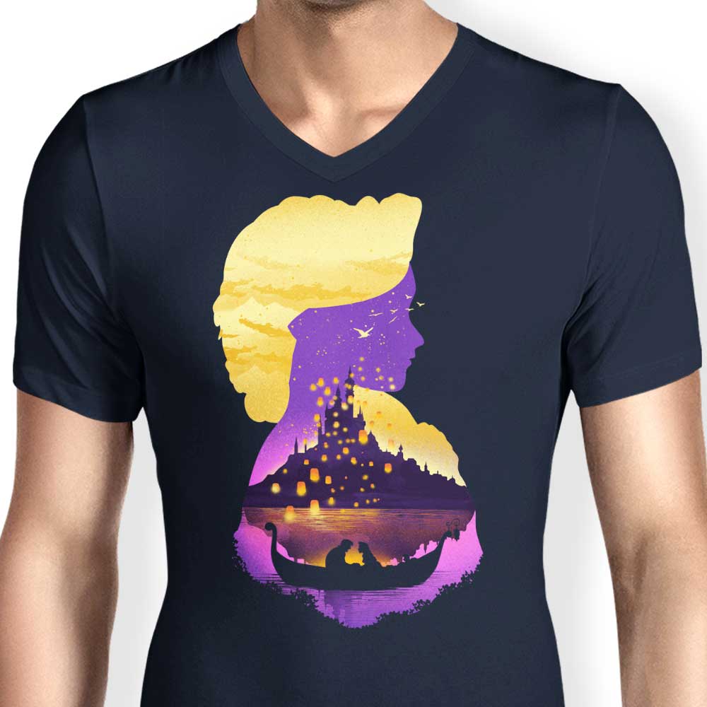 Men's Fashionable V-Neck Tower Princess Silhouette