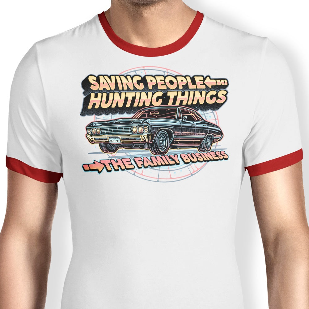 High - Quality 'Saving People, Hunting Things' Ringer T - Shirt