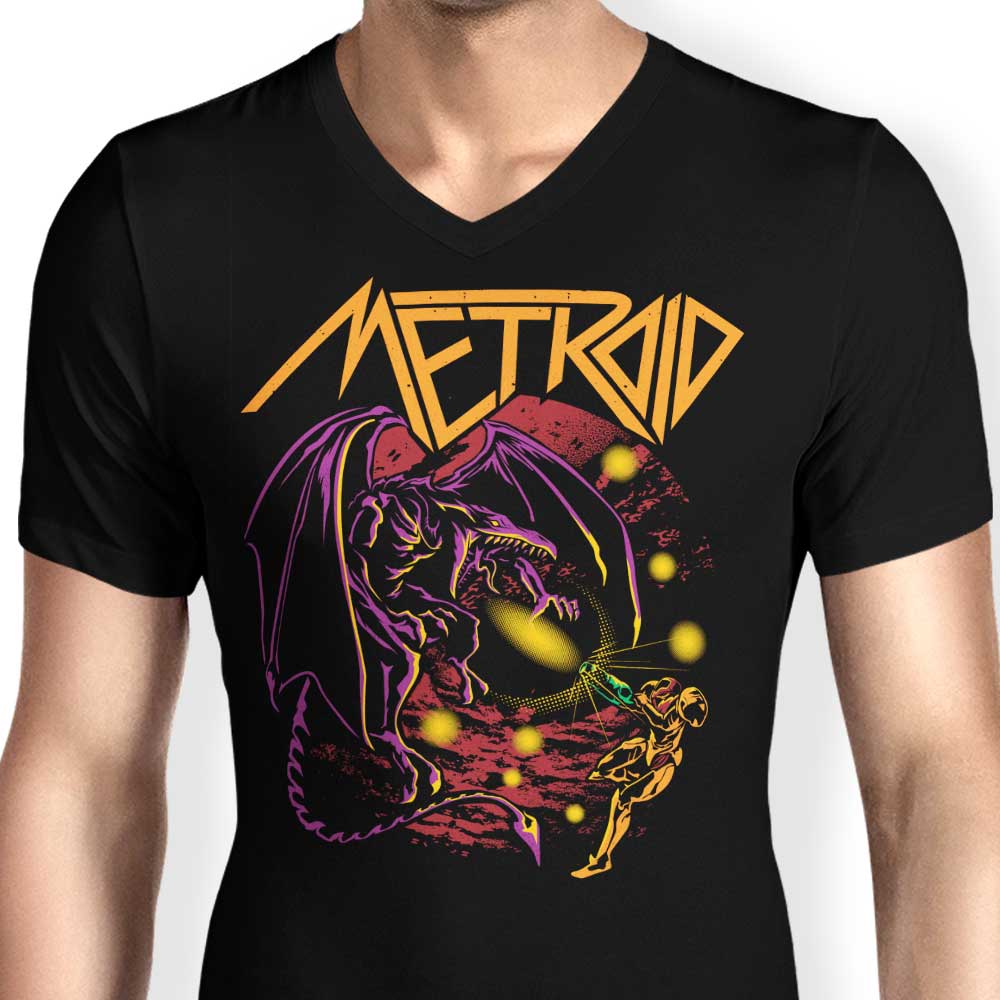 Men's Stylish V-Neck Space Dragon T-Shirt
