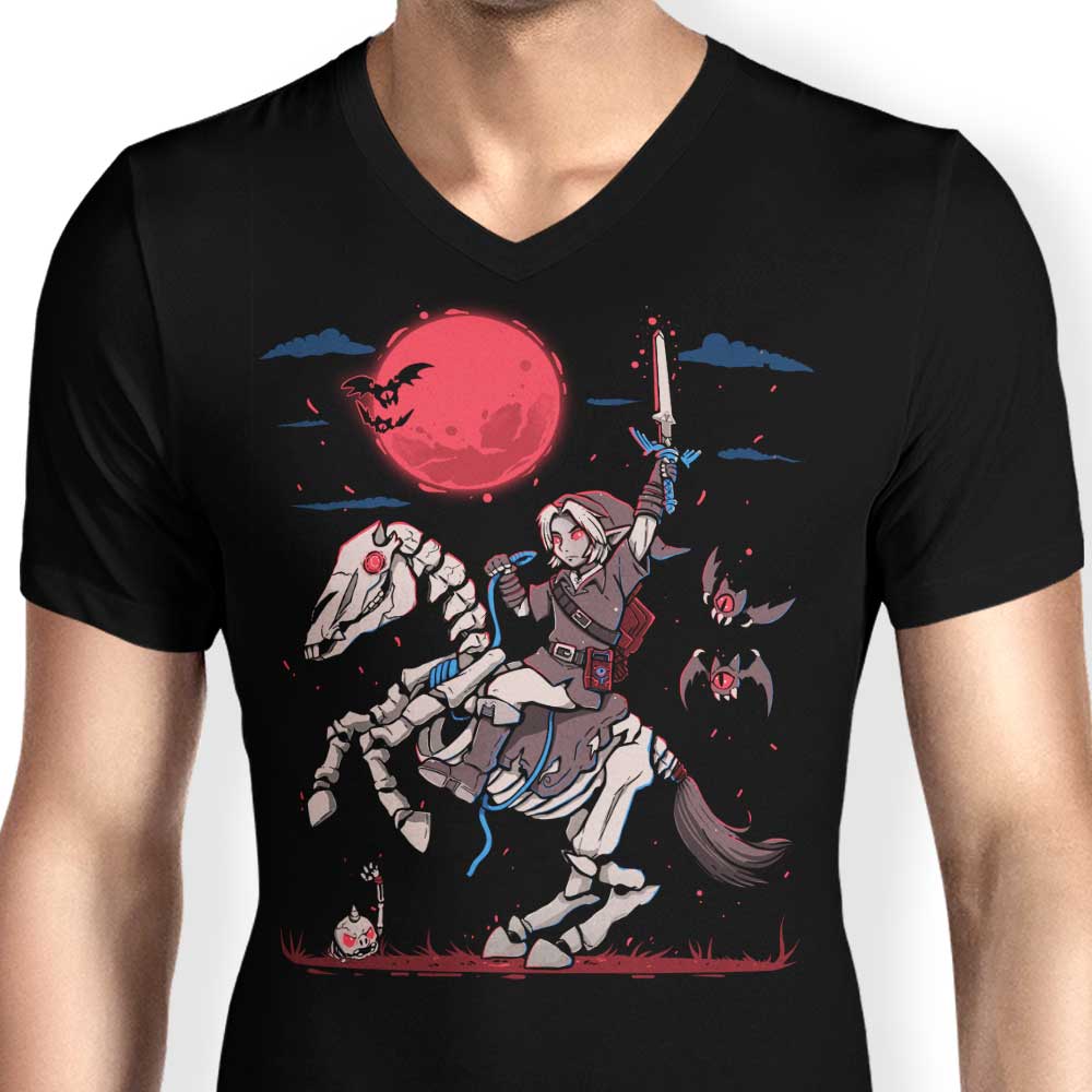 The Rising Blood Moon - Stylish Men's V-Neck T-Shirt