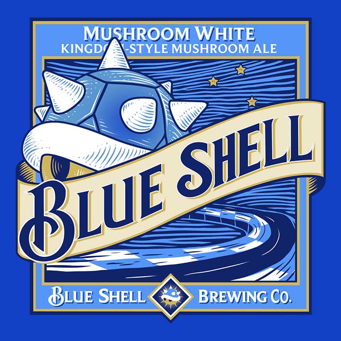Blue Shell Design Men's Ringer Style T-Shirt for Casual Wear