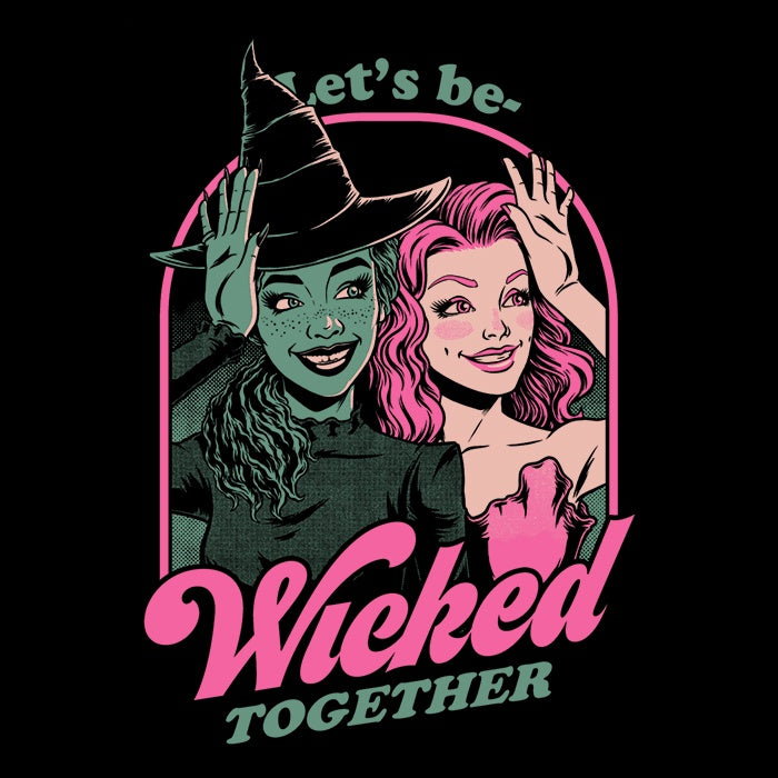 Green and Pink Witches Themed Ringer Style T-Shirt by Studio Mootant