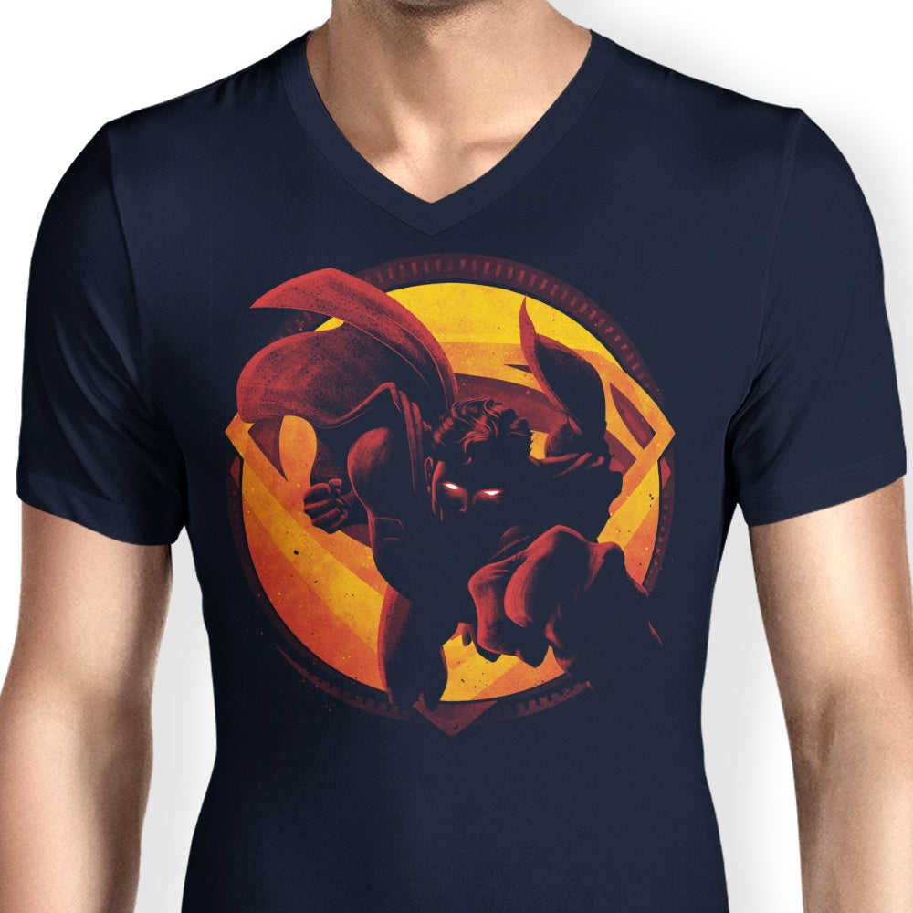 Men's Stylish V-Neck Tee - Soar Into the Sky