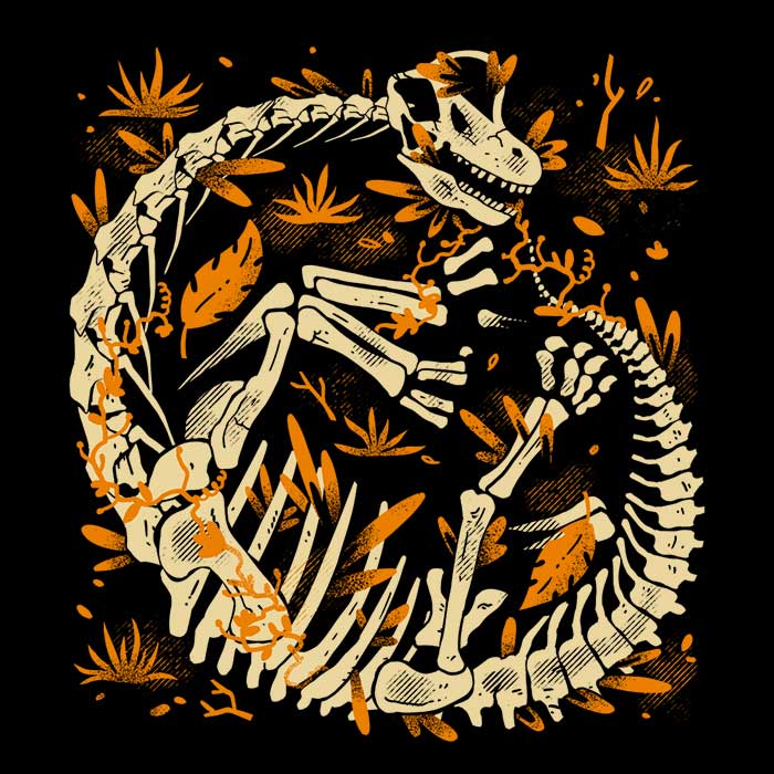 Men's V-Neck T-Shirt Featuring Brachiosaurus Fossils Design