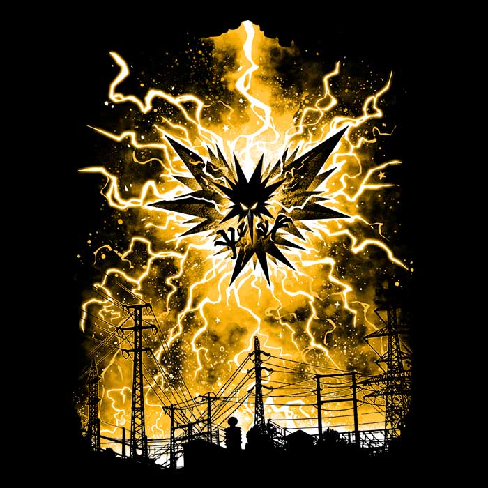 Men's V-Neck with a Lightning Storm Design