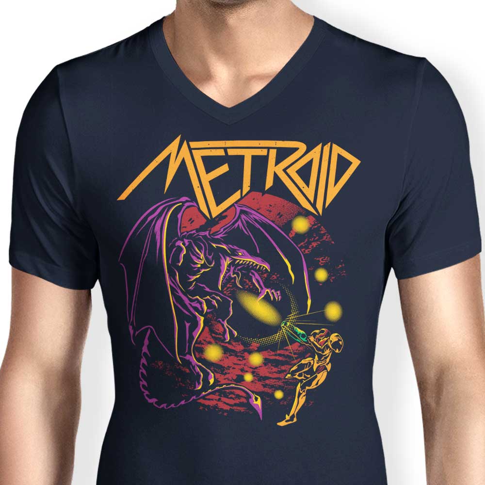 Men's Stylish V-Neck Space Dragon T-Shirt