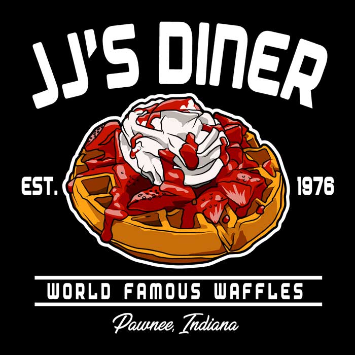 CoD Designs' Renowned JJ's Famous Waffles Brand Men's Clothing - T-Shirts and Premium T-Shirts