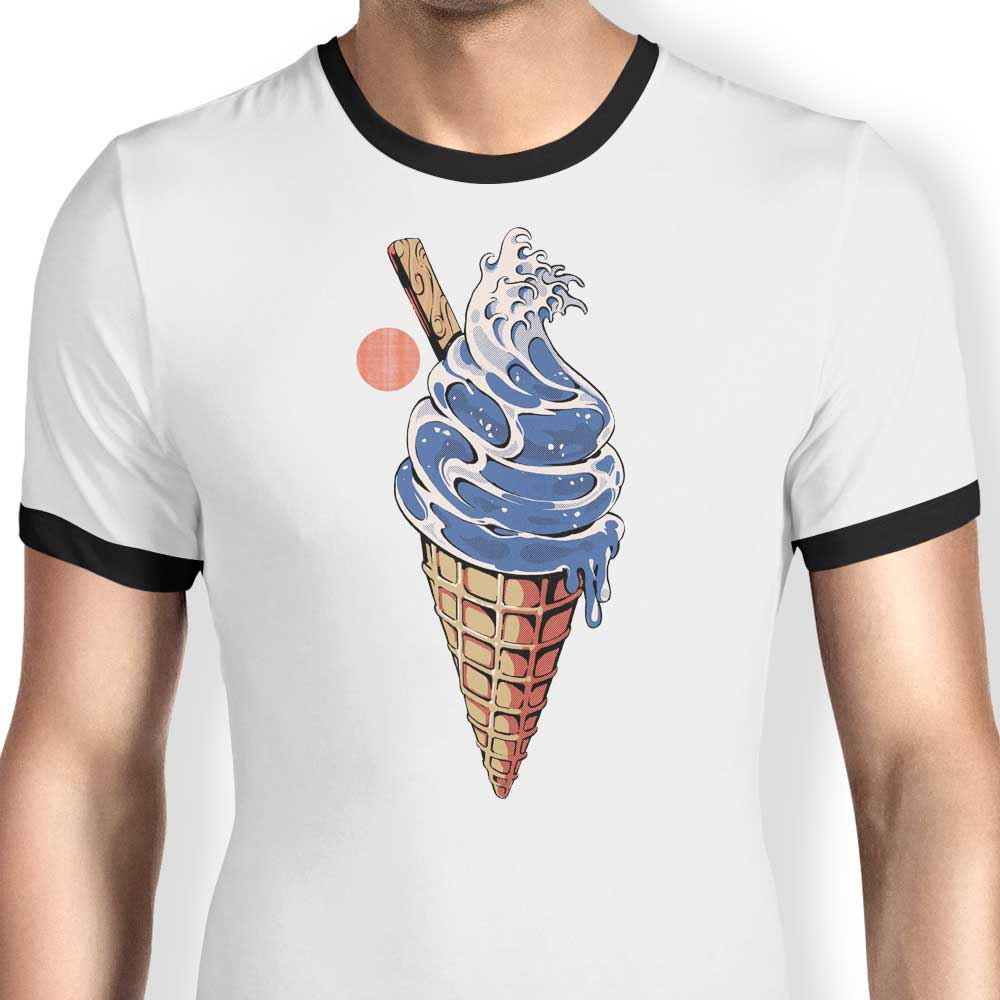 Fantastic Ice Cream-themed Men's Ringer T-Shirt by Ilustrata