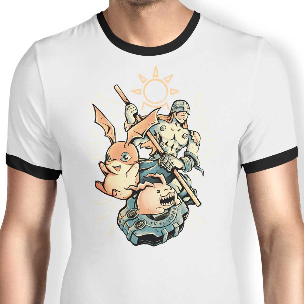 Digital Hamster Evolution-themed Ringer Style T-Shirt for Fashion Enthusiasts