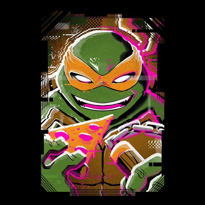 Michelangelo Glitch - Stylish Men's T-Shirts in Various Sizes