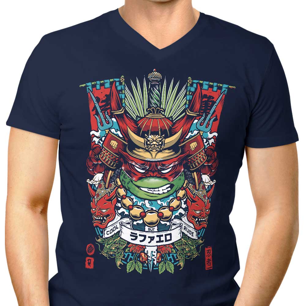 Men's Stylish V-Neck Samurai Brawler T-Shirt