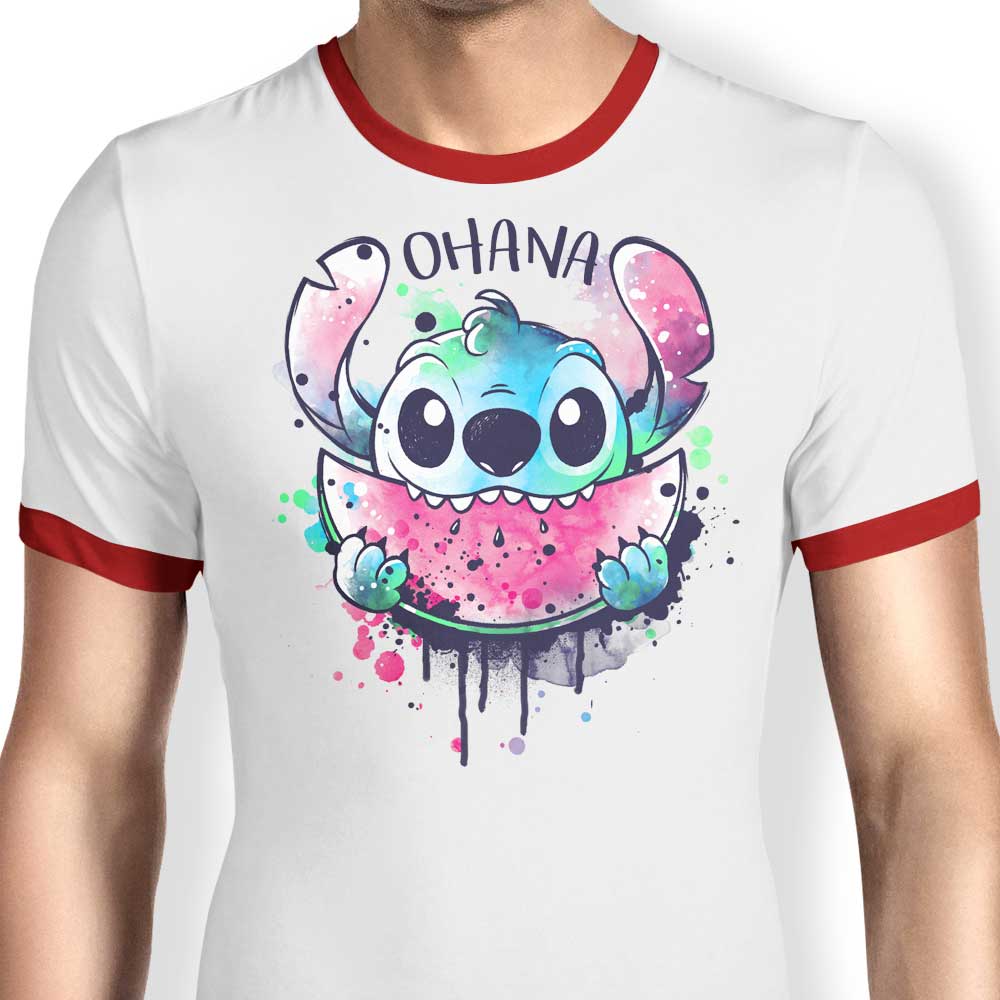 NemiMakeIt Ohana Watercolormelon Men's Classic Ringer T - Shirt