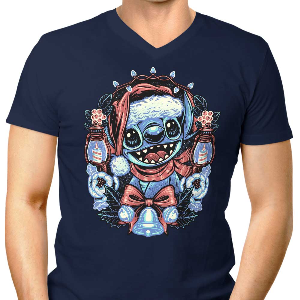 Unique Christmas Alien Design - Men's Stylish V-Neck