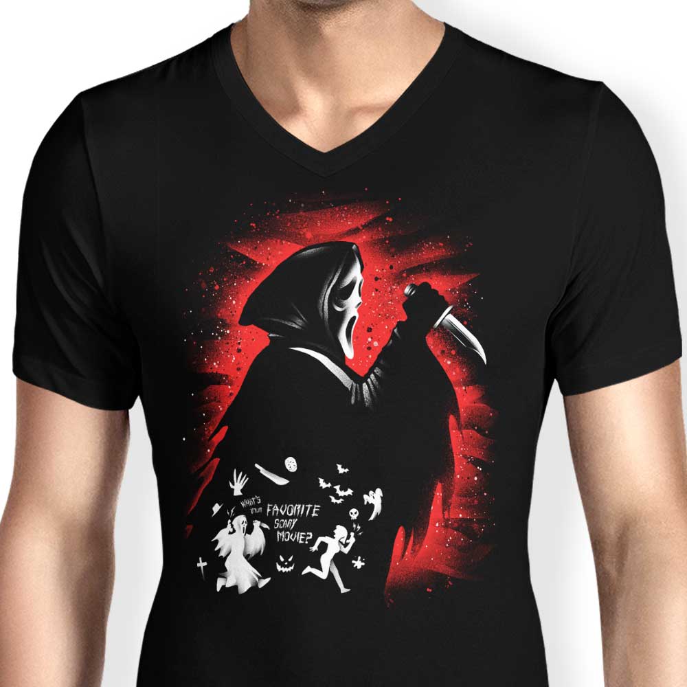 Men's Ghost Face Inspired V-Neck T-Shirt