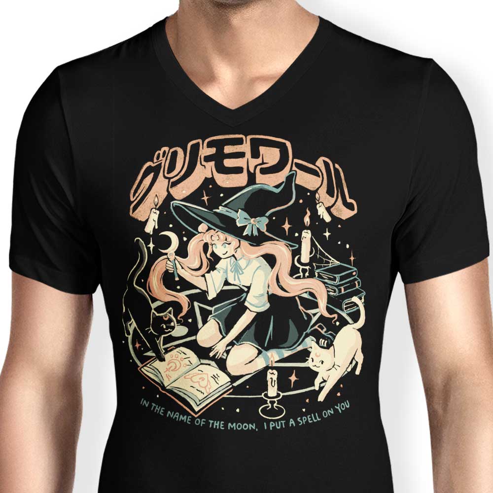 Men's Stylish V-Neck T-Shirt Inspired by Moon Witch