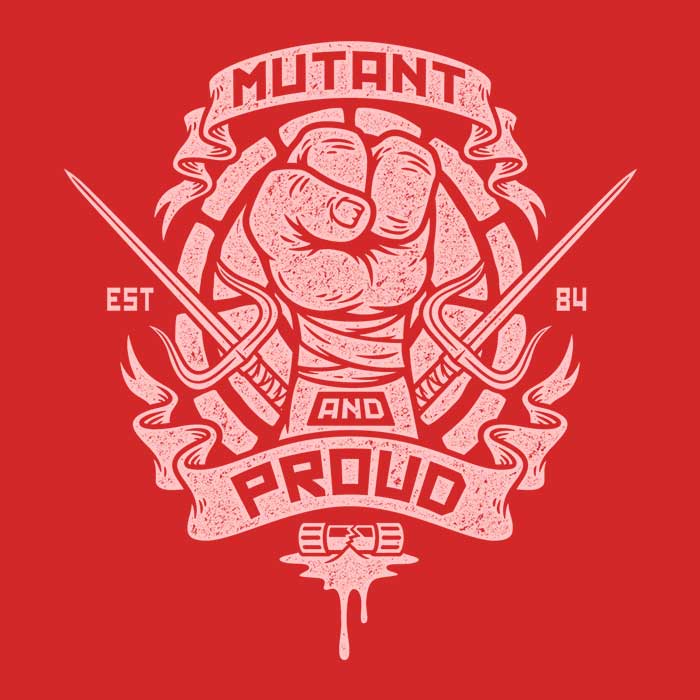 Men's Stylish V-Neck T-Shirt: Mutant and Proud - Raph Design