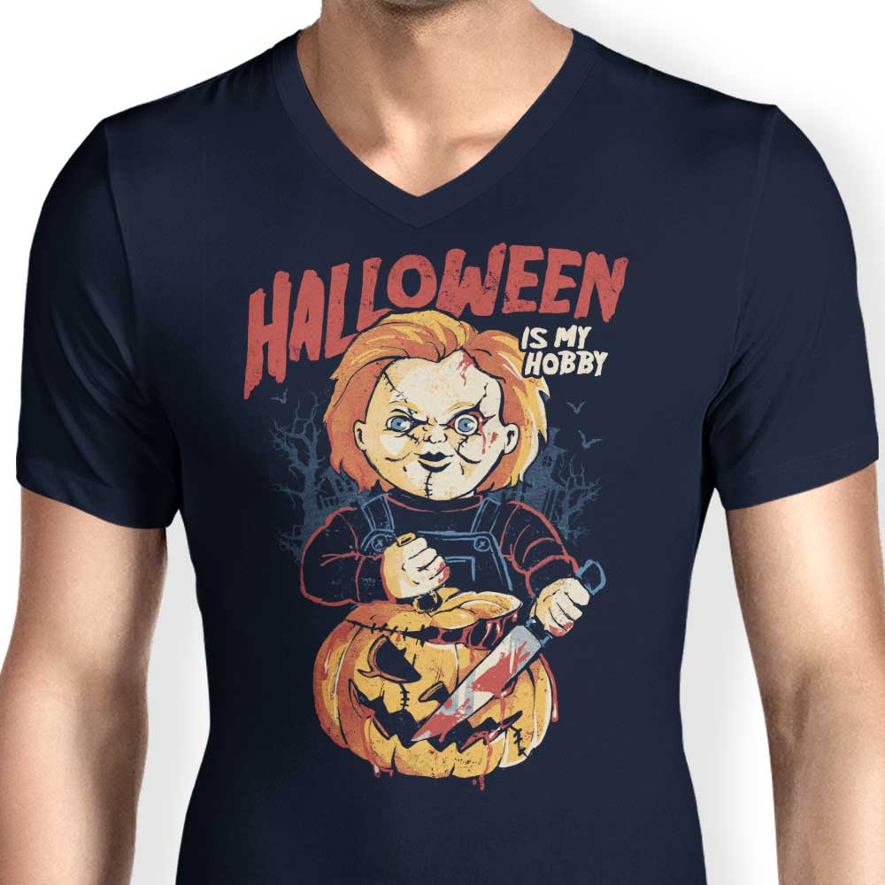 Men's V-Neck T-Shirt - Halloween is My Passion