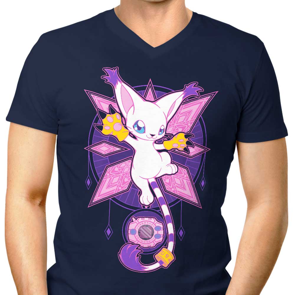 Men's Stylish V-Neck 'Crest of Light' T-Shirt