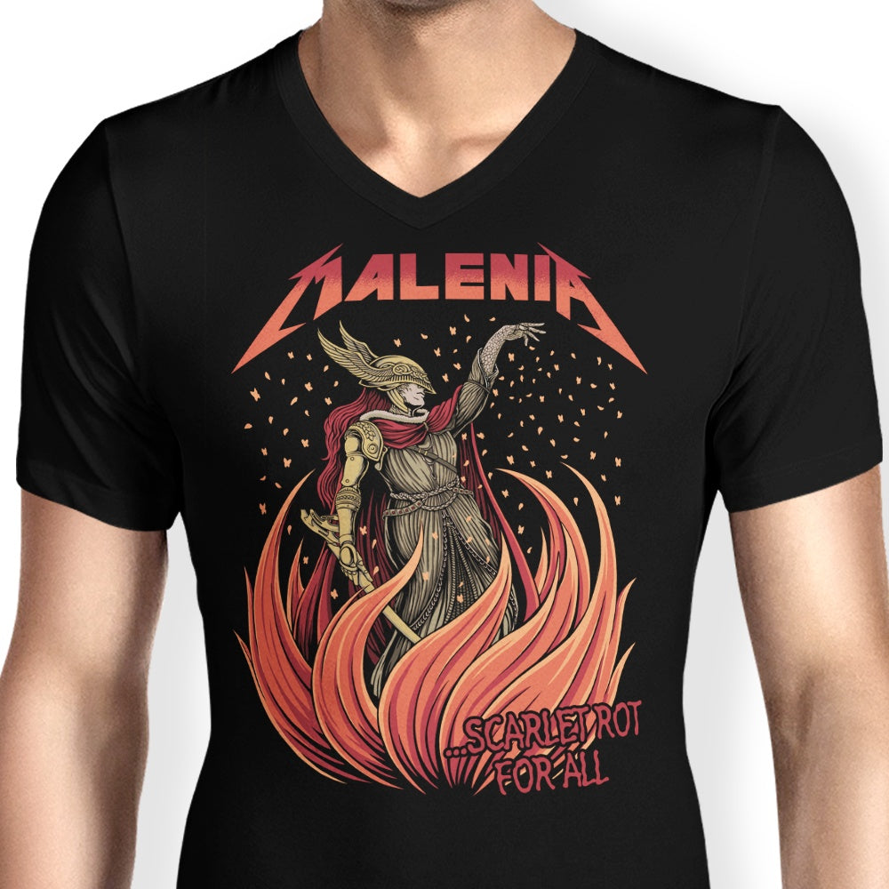 Svthyp Men's V-Neck T-Shirt with Scarlet Rot Design for Everyone