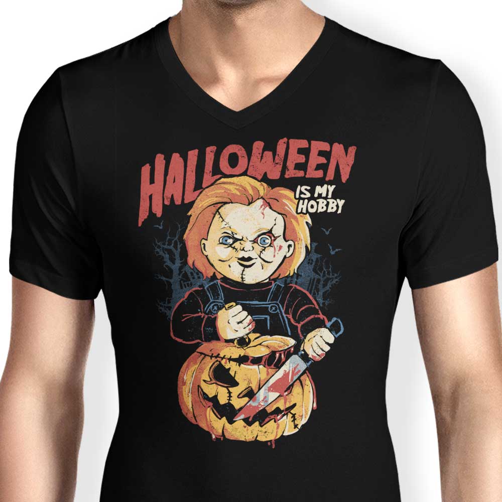 Men's V-Neck T-Shirt - Halloween is My Passion
